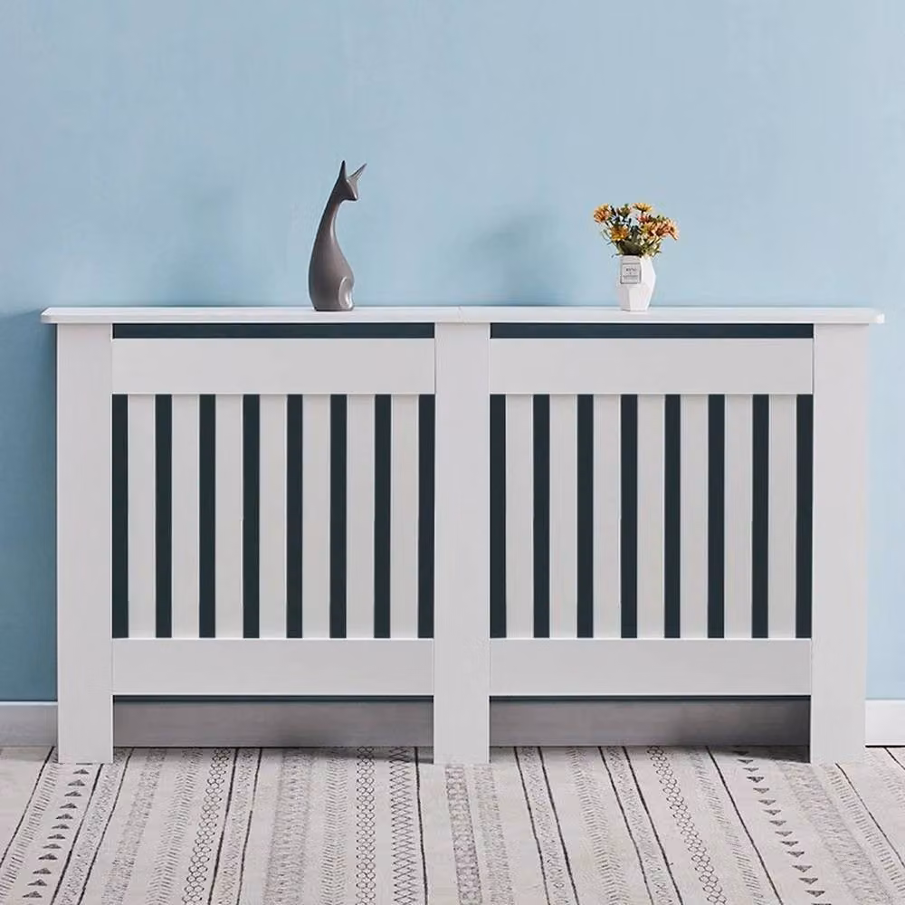 FLAVORA Modern Radiator Cover Cabinet Shelf in White W: 141 cm, H: 80 cm, D: 80 cm – 2
