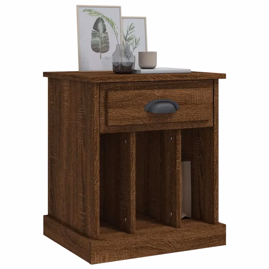 Berkfield Home Set of 2 Brown Oak Bedside Cabinets, W/D/H: 43 x 36 x 50 cm – 4