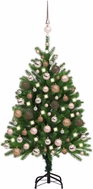 Berkfield Home Pre-lit Artificial Christmas Tree with Ball Set, Green, Height: 120 cm – 1