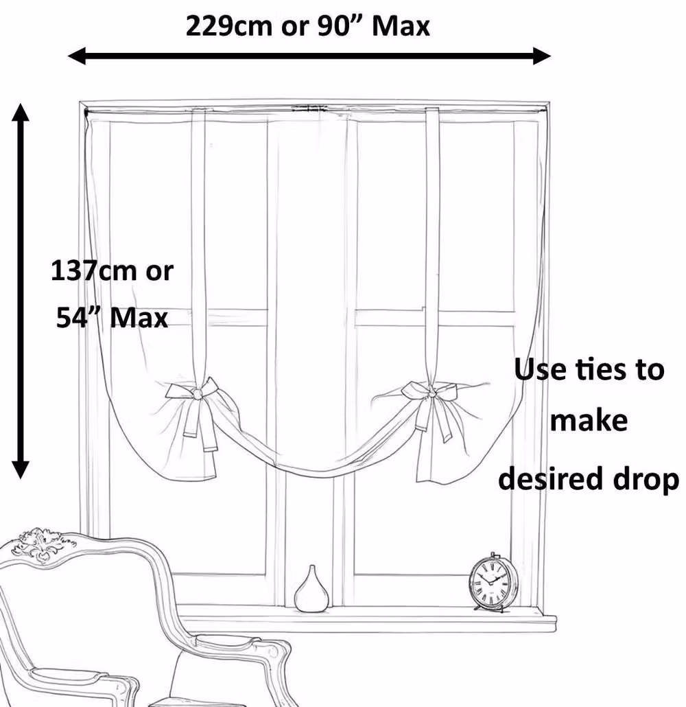 Luxury Living Sheer Brown Voile Tie Up Curtain Blind, Width: 228 cm, Drop: 137 cm – 3