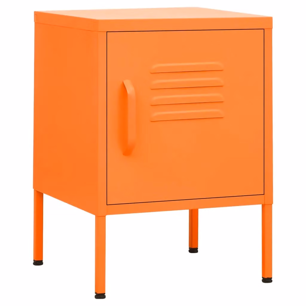 Berkfield Home Modern Matt Orange Metal Nightstand W/D/H: 35 x 35 x 51 cm – 2