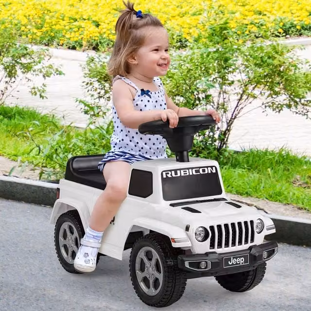 Costway Licensed Jeep Ride On Push Car in White