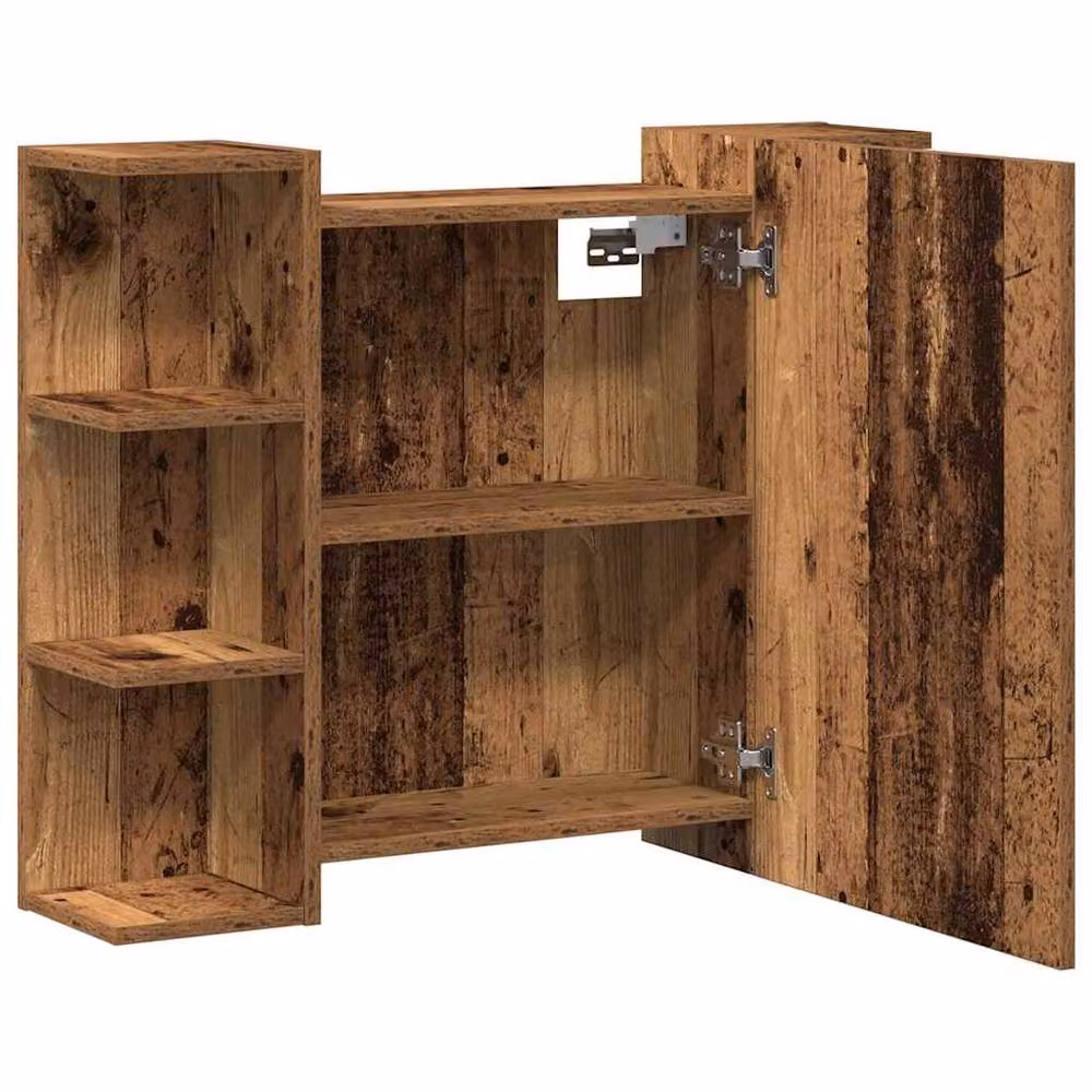Berkfield Home Modern Bathroom Mirror Cabinet in Brown, W/D/H: 80 x 20.5 x 64 cm – 6