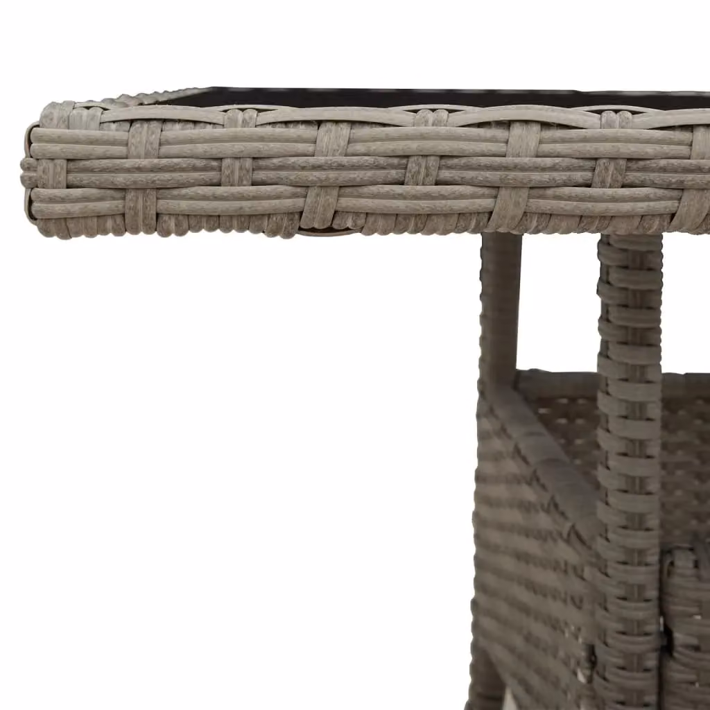 Berkfield Home Modern Garden Table with Glass Top, Light Grey, W/D/H: 80 x 80 x 75 cm – 6
