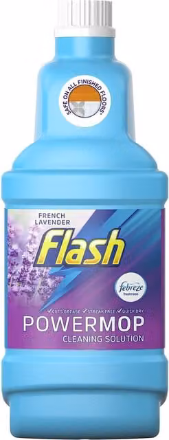 Flash Power Mop Liquid Lavender Refill 1.25L and Flash Power Spray Mop Floor Cleaner Liquid Lavender 4x1.25L