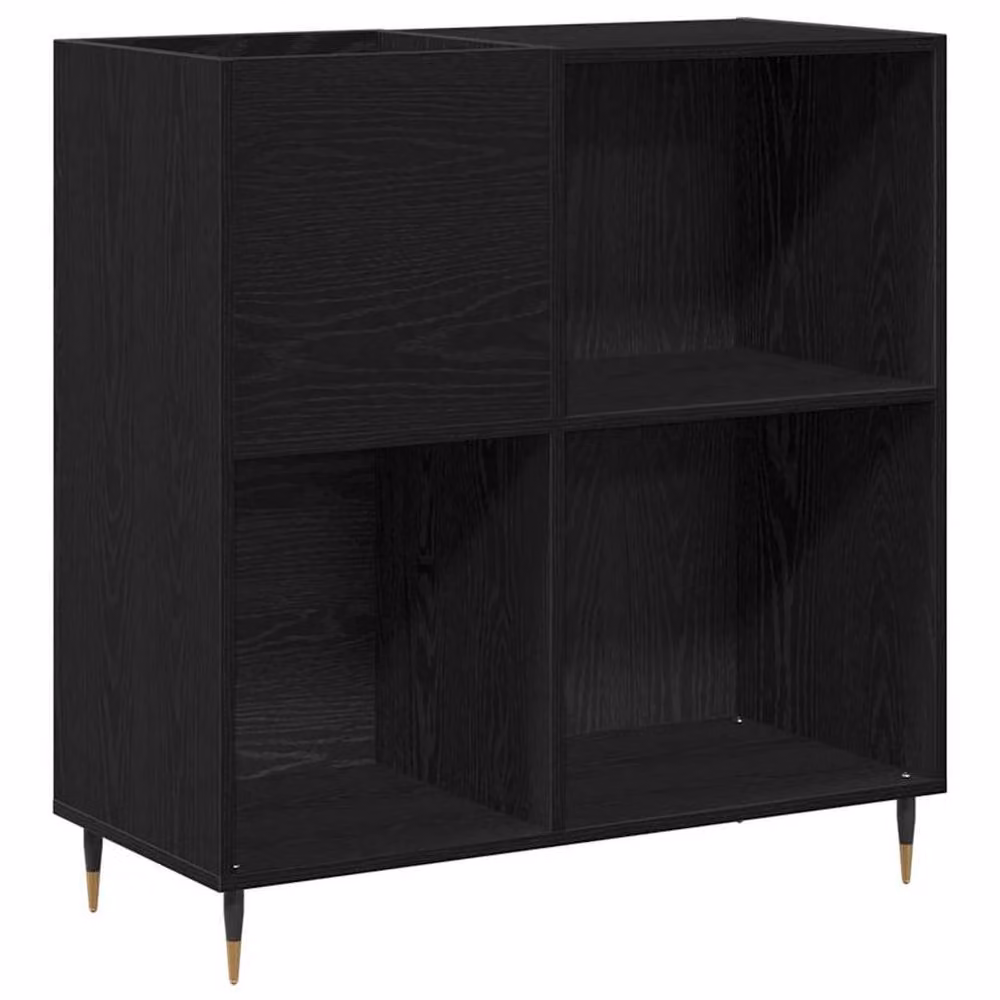 Berkfield Home Record Cabinet in Black Oak, W/D/H: 84.5 x 38 x 89 cm – 3