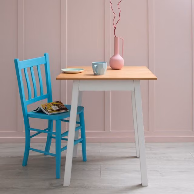 Noa and Nani Annika Liten Square Kitchen Dining Table in White Pine Wood
