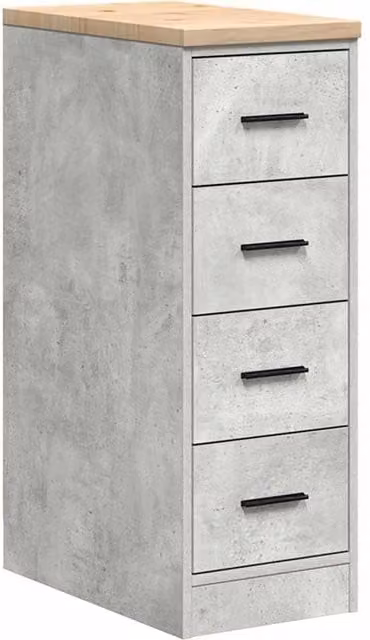 Berkfield Home Garage Storage Cabinet in Concrete Grey, Solid Pine Wood, W/D/H: 30 x 51 x 85 cm