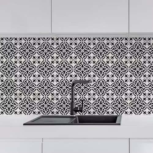 Arthouse Black Geometric Glossy Wall Tile, W/H: 30.5 x 30.5 cm – 2