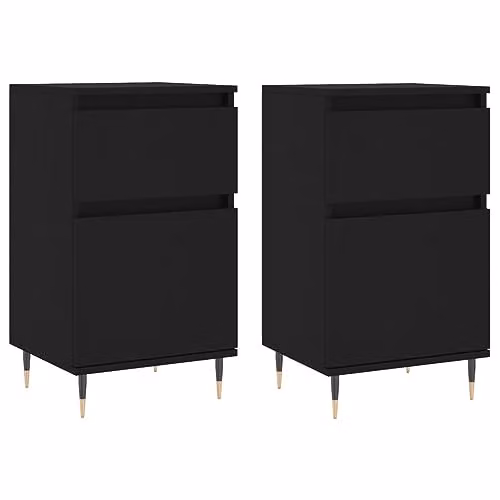 vidaXL Set of 2 Industrial Sideboards in Black, W/D/H: 40 x 35 x 70 cm