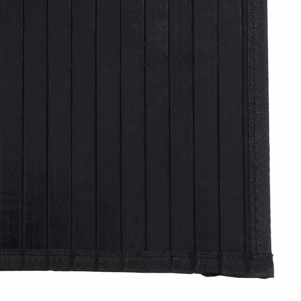 Berkfield Home Rectangular Bamboo and Polypropylene Rug in Black, W: 100 cm, D: 300 cm – 5