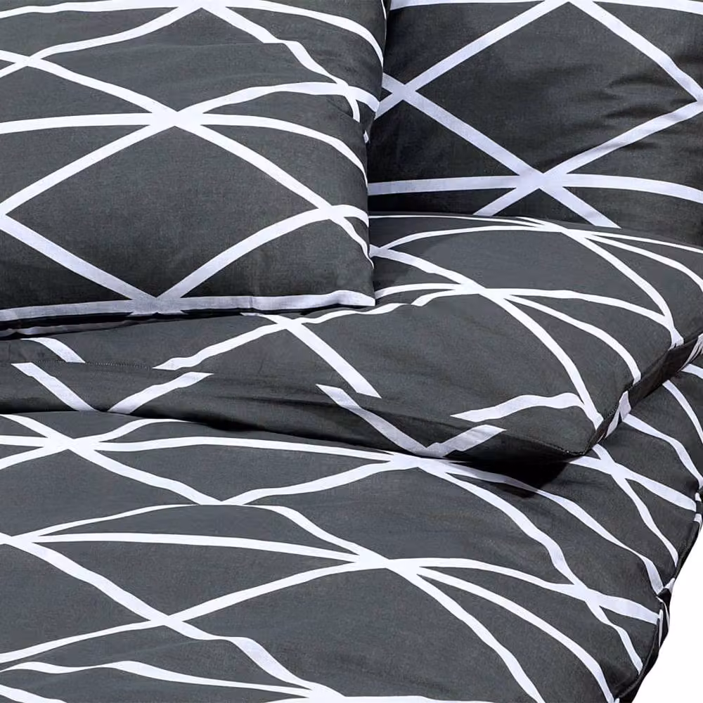 Berkfield Home Grey Cotton Duvet Cover and Pillowcase Set, W: 240 cm, H: 220 cm – 3