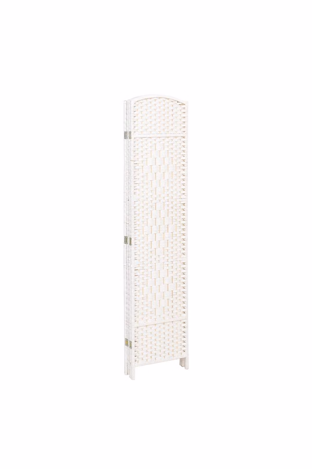 Livingandhome Folding Solid Wood Room Divider Privacy Screen in White – 2