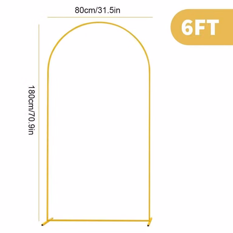 KORVIXA Gold Metal Wedding Arch Door Backdrop Stand, W: 80 cm, H: 180 cm