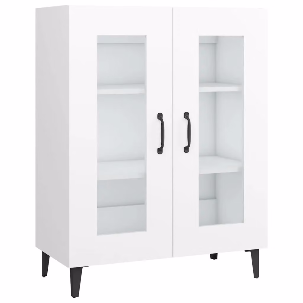 Berkfield Home White Classic Sideboard in Matt MDF and Glass, W/D/H: 69.5 x 34 x 90 cm – 2
