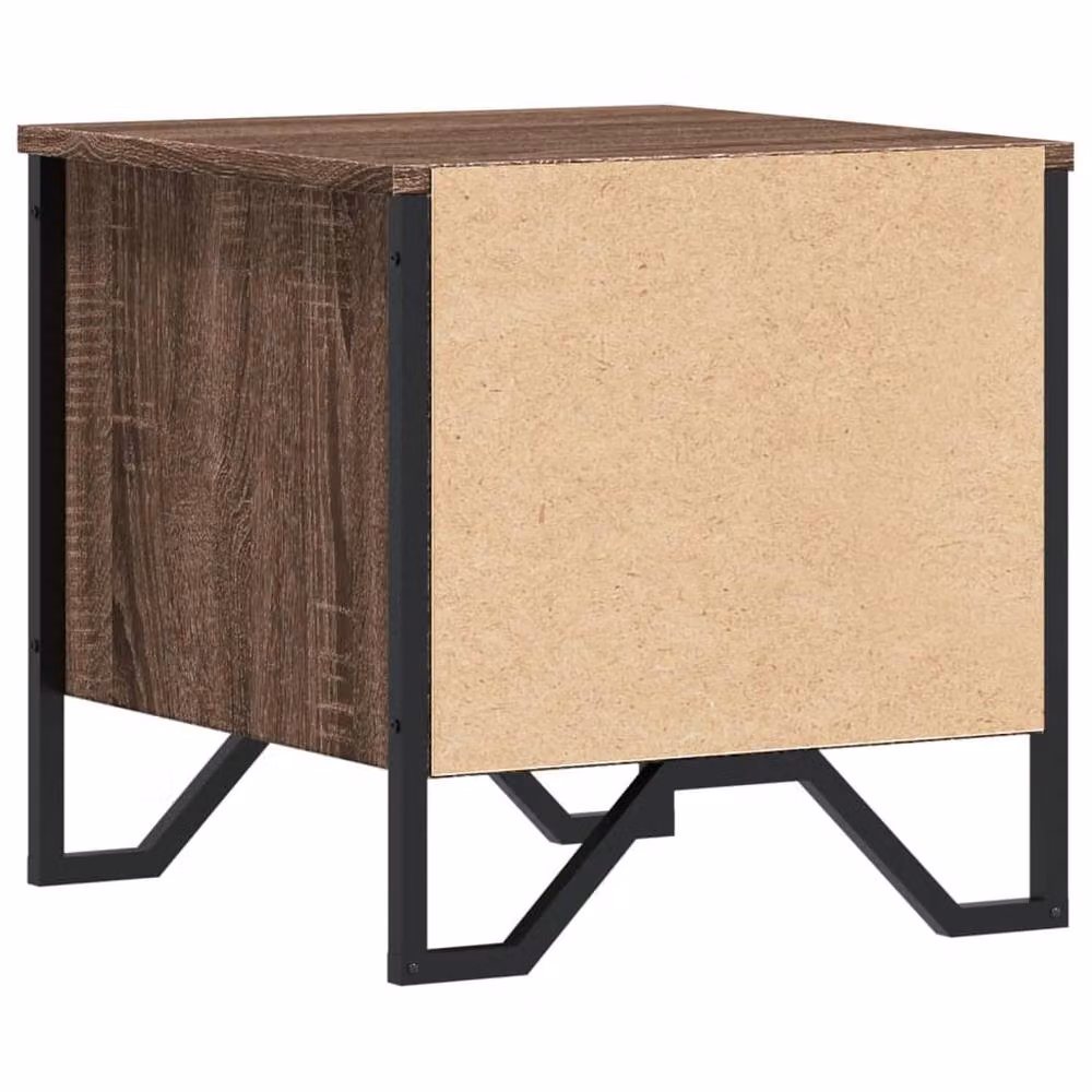Berkfield Home Set of 2 Modern Bedside Cabinets in Brown Oak, W/D/H: 40 x 41 x 40 cm – 5