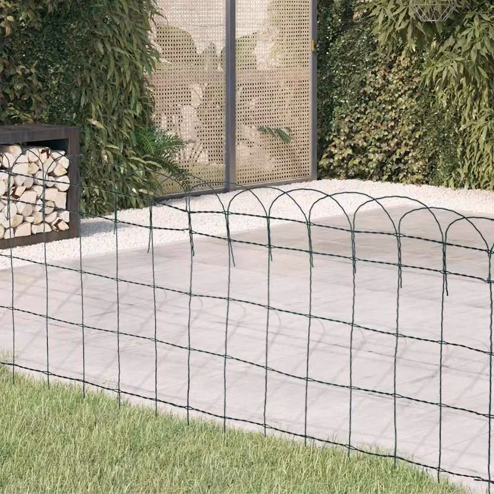 Berkfield Home Decorative Garden Border Fence, Powder-coated Steel, Green, 10 x 0.65 m – 2