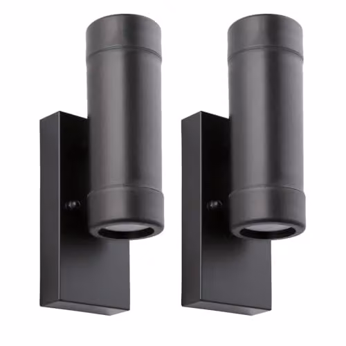 First Choice Lighting Gale Set of 2 Black Polypropylene Maritime Wall Lights with Dusk Sensor – 5