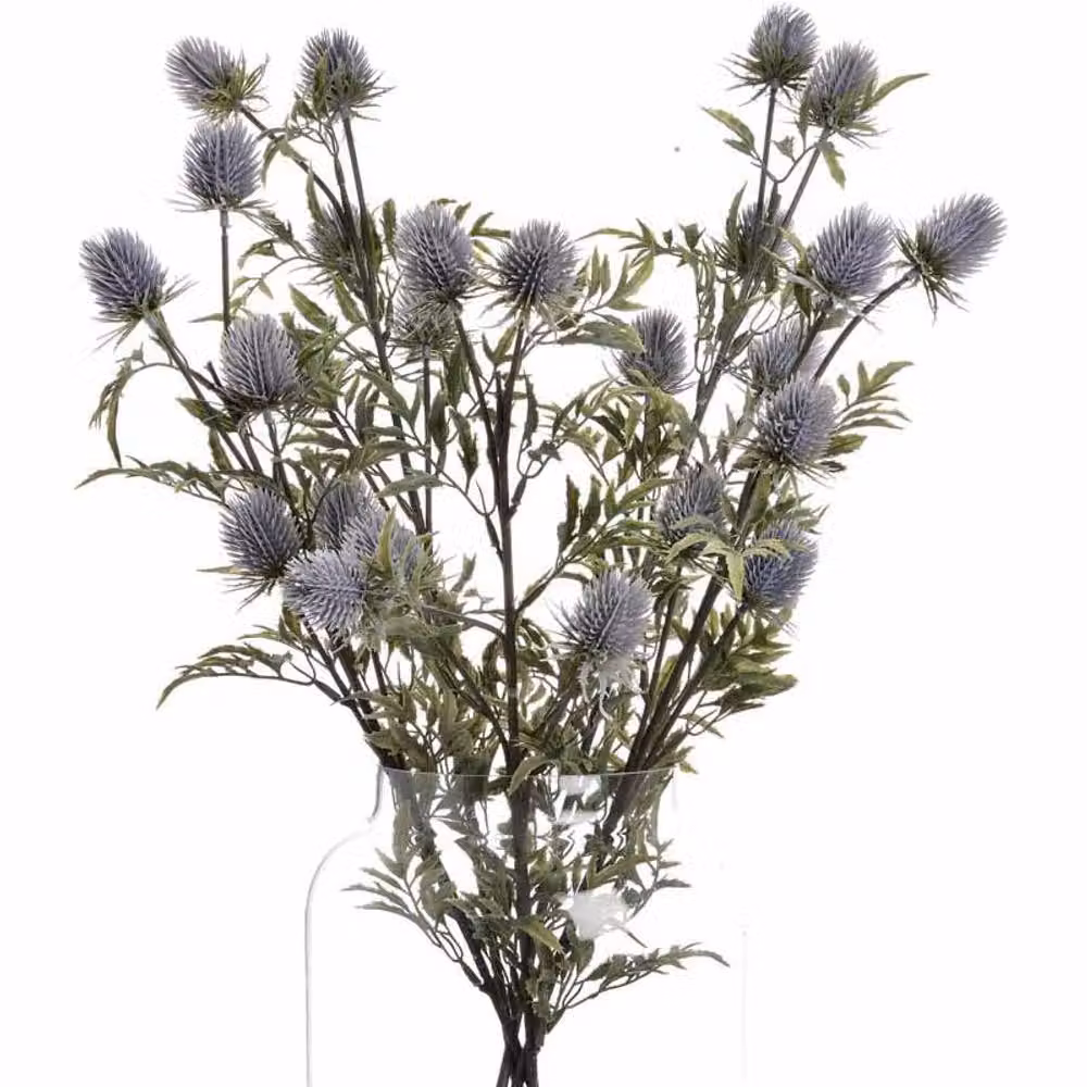 Lemon Pavilion Furniture and Decor Eryngium Blue Thistle Artificial Plant in Purple and Blue, W24 x D24 x H76 cm – 2