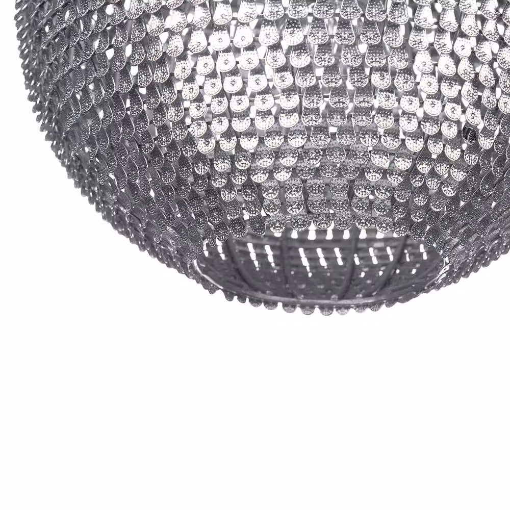 Wyld and Coco Silver Globe Pendant Light with Scale Shade – 5