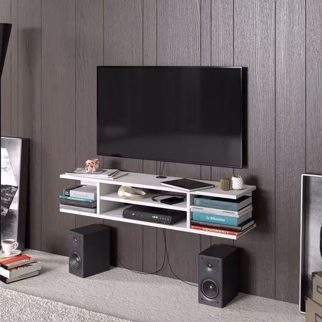 Decorotika Pivot White Wall Mounted Floating TV Unit