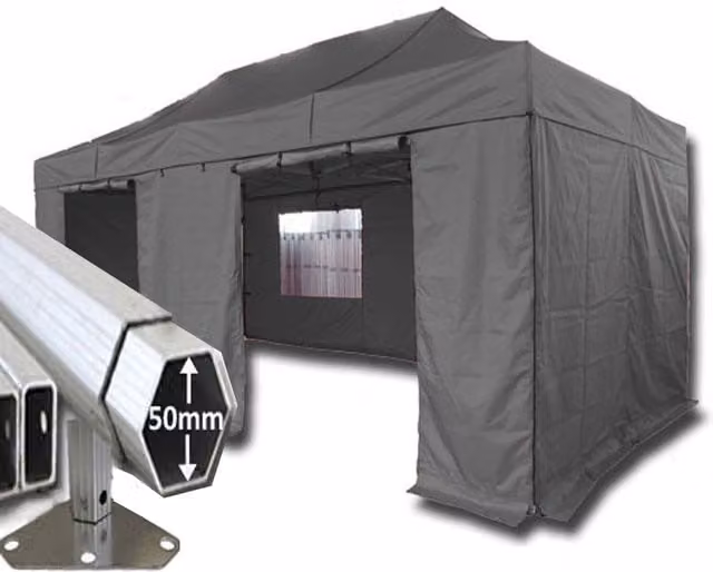 Crocodile Trading Ltd Extreme 50 Instant Shelter Pop Up Gazebo, Black, W: 4.5 m, D: 3 m, H: 1.9 m