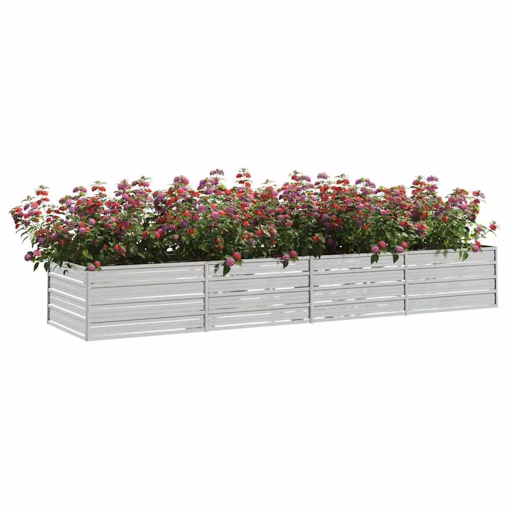 Berkfield Home Garden Raised Bed in Silver Galvanised Steel, W/D/H: 320 x 80 x 45 cm – 3