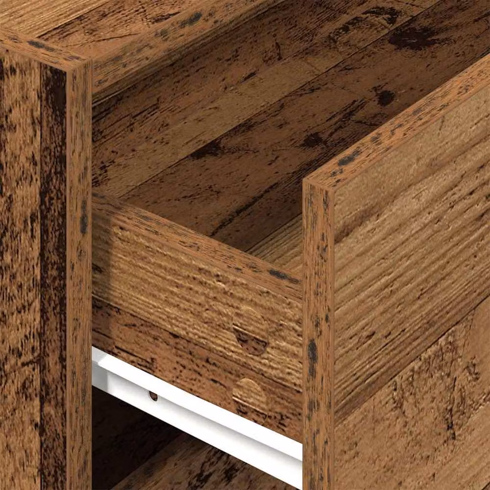Berkfield Home 2-Drawer Cabinet in Brown Old Wood, W: 60 cm, D: 31 cm, H: 40 cm – 4
