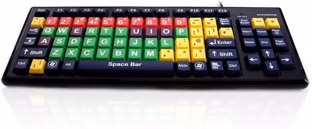 Accuratus Monster 2 Membrane USB Keyboard with Extra Large Keys and 2-Port USB Hub, Multicolour