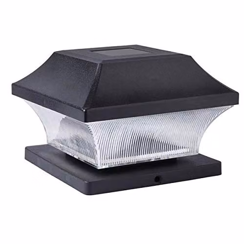 Smart Solar Modern Square Post Light in Black