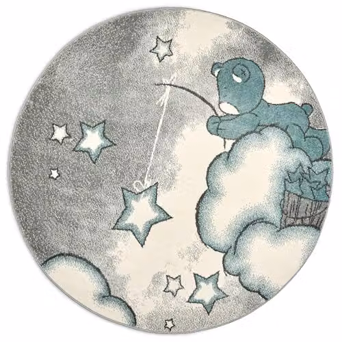 Bravich Blue Baby Bear Kids Rug, Round, Diameter: 160 cm