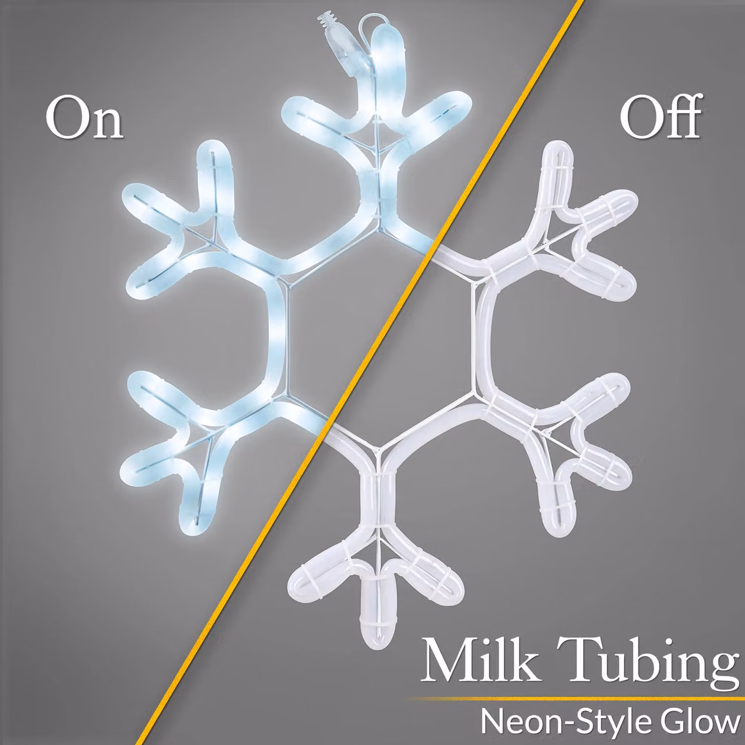 Christow Snowflake Window Light Christmas Decoration, White LED, Diameter: 38 cm – 3