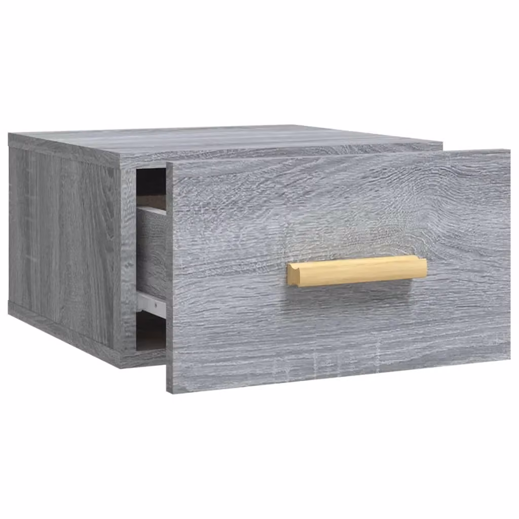 Berkfield Home Wall-mounted Bedside Cabinets, 2 Pack, Grey Sonoma, W/D/H: 35 x 35 x 20 cm – 3
