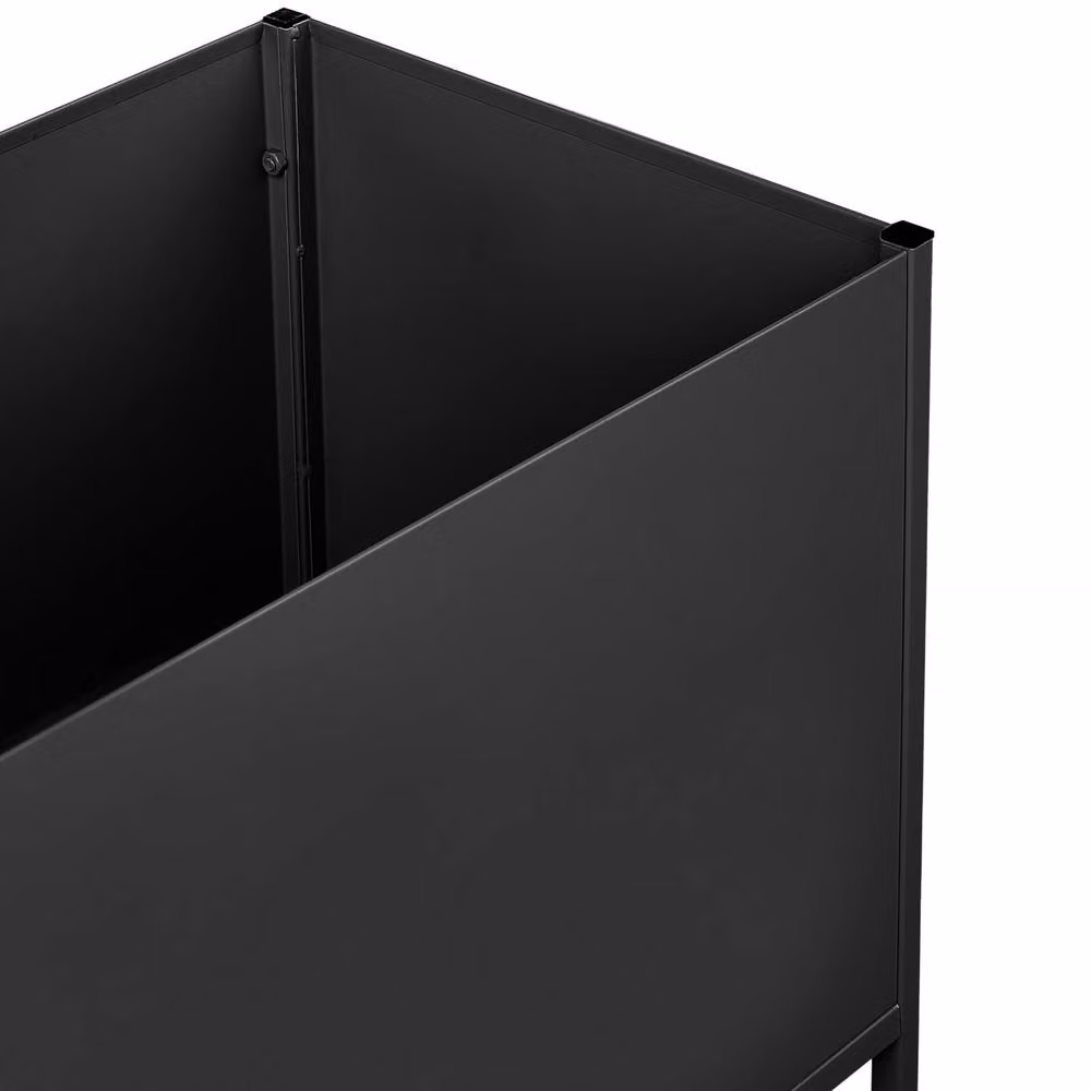 Wyld and Coco Black Metal Raised Planter Box W/D/H: 100 x 30 x 30 cm – 4