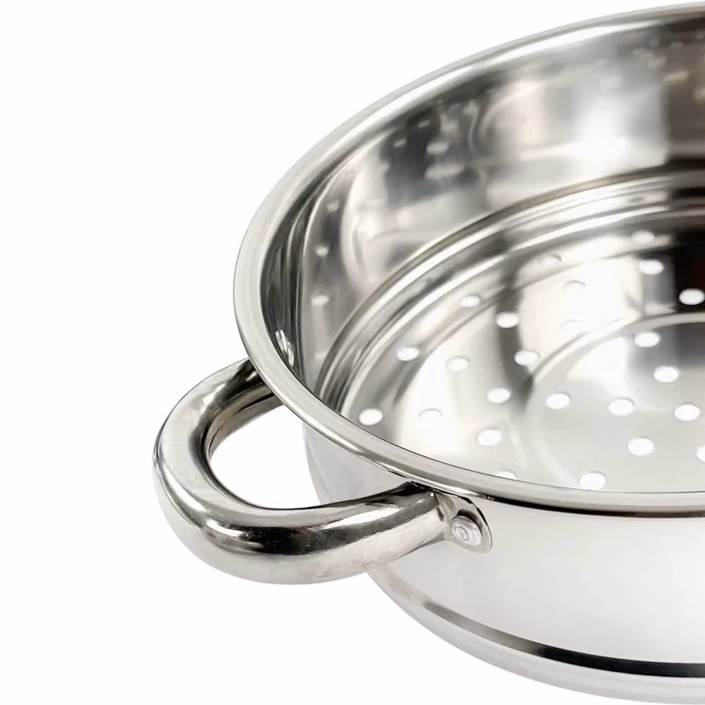 EONLION 4 Tier Stainless Steel Steamer Cooker Pot Set with Glass Lid, Silver, 24 cm – 2