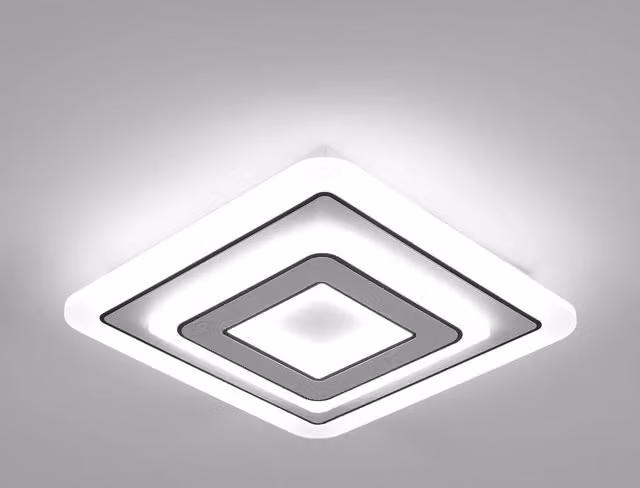 Goeco Square LED Ceiling Light in White, 32W, Cool White – 1