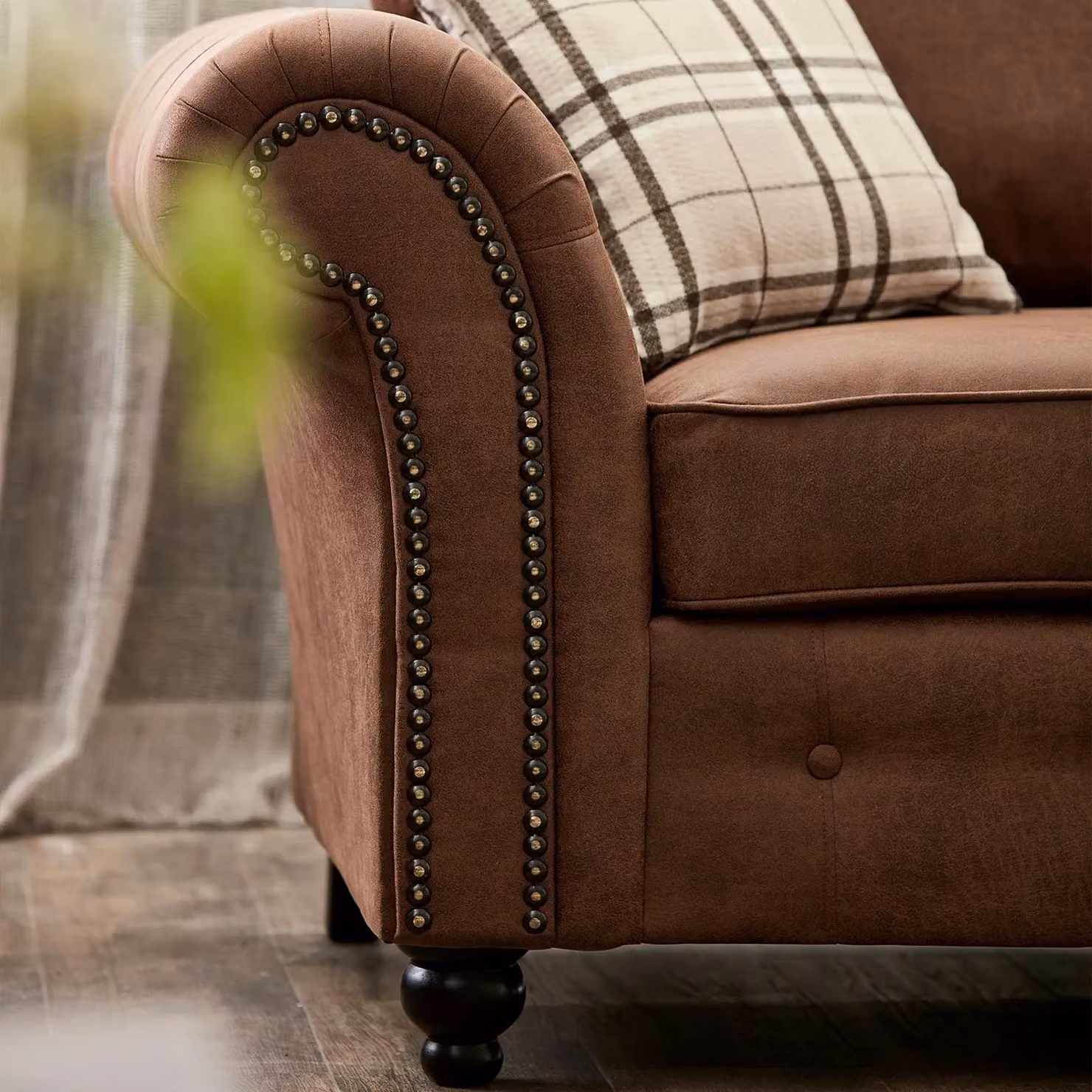 Snugg Furniture UK Limited Oakland L-Shaped 4 Seater Corner Sofa in Brown Synthetic Leather – 2