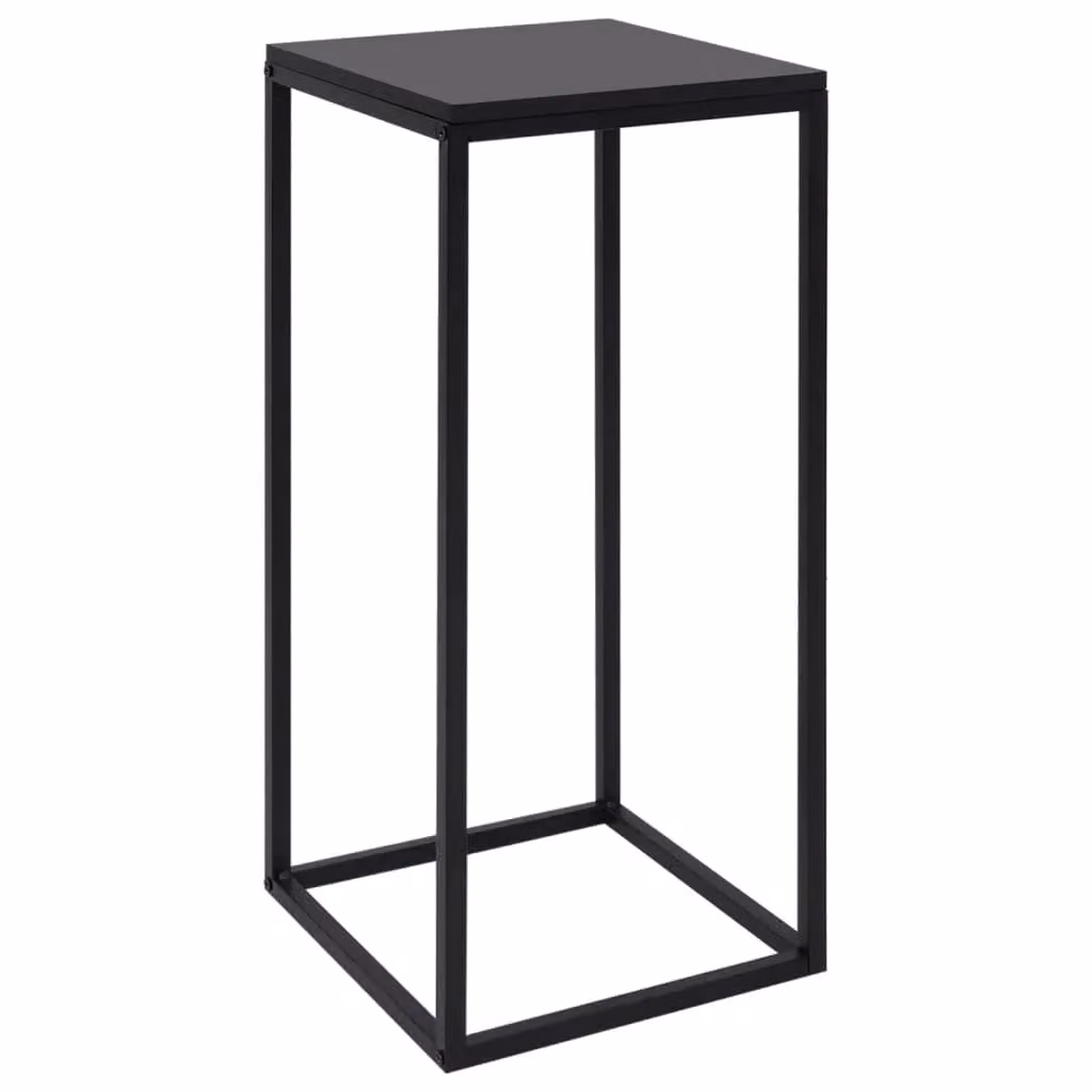 Berkfield Home Set of 2 Minimalist Square Side Tables in Matt Black Metal – 3