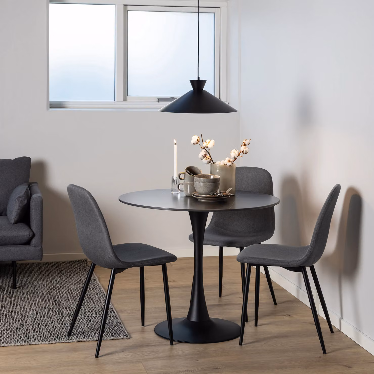 Furniture To Go Celia Dining Chair Set of 4 in Grey Fabric – 4