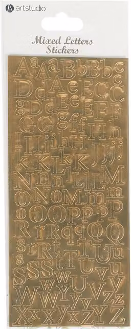 Art Studio Gold Mixed Alphabet Stickers