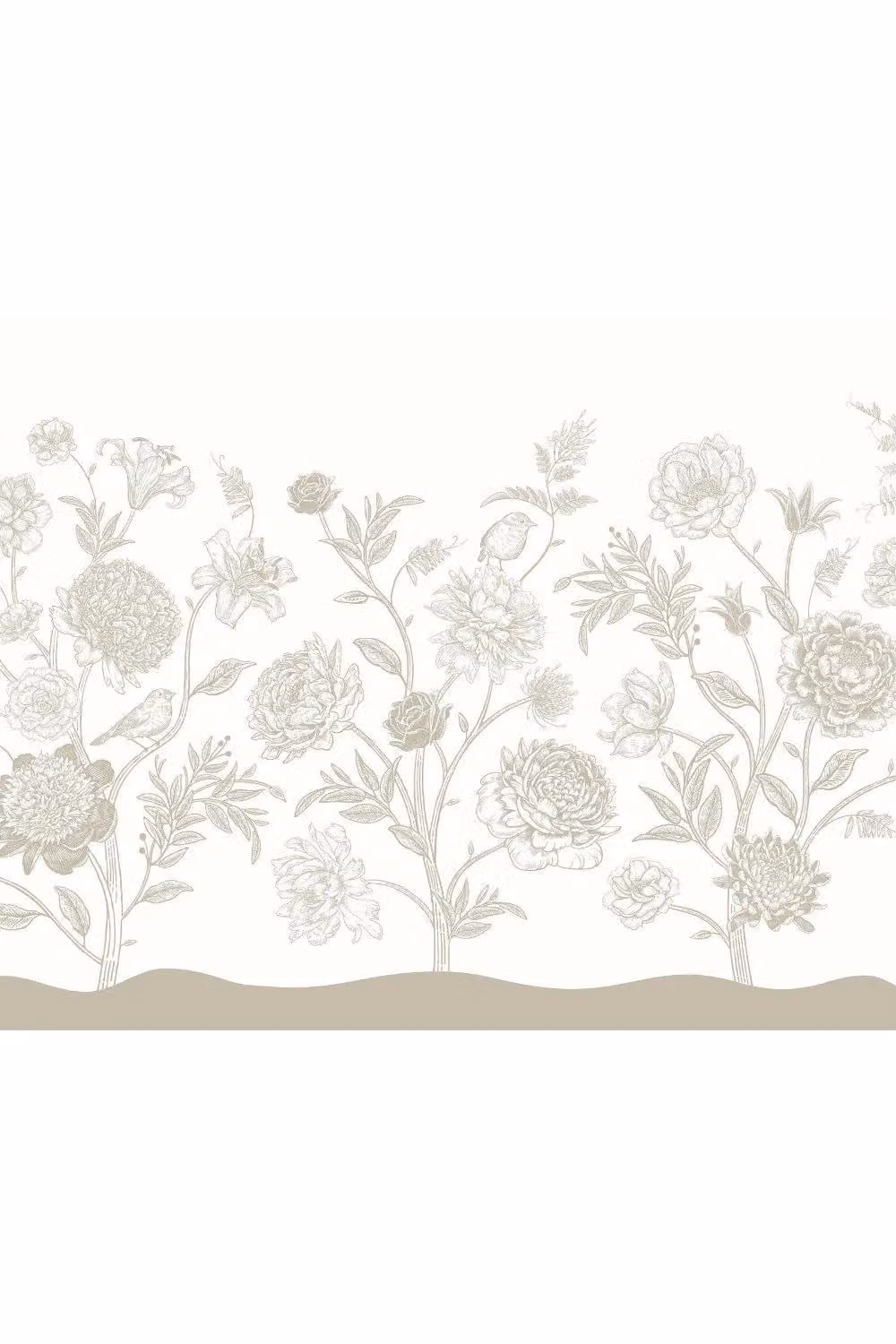 Origin Murals Jacobean Rose Trail Floral Wall Mural in Beige, W: 350 cm, H: 280 cm – 2