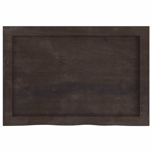 vidaXL Wall Mounted Oak Wood Shelf in Brown and Grey, W: 60 cm, D: 40 cm, H: 2-6 cm – 5