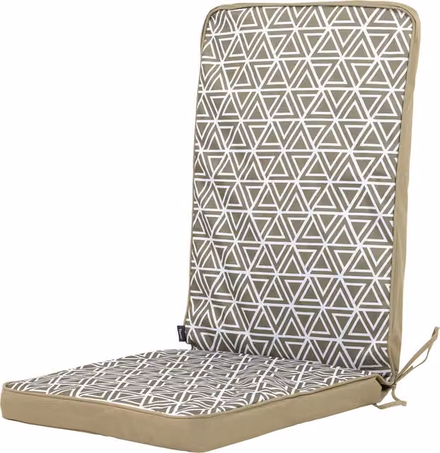 Veeva High Back Seat Pad in Triangle Geo Olive Green