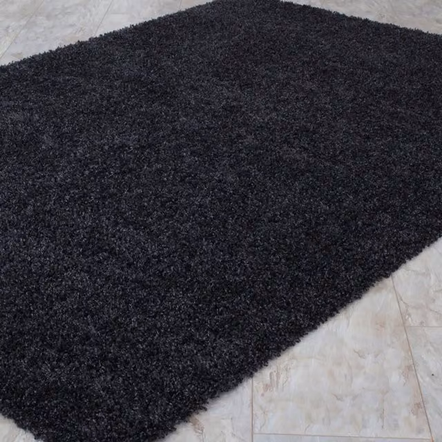Smart Living Modern Shaggy Rug, Black, W: 290 cm, D: 200 cm