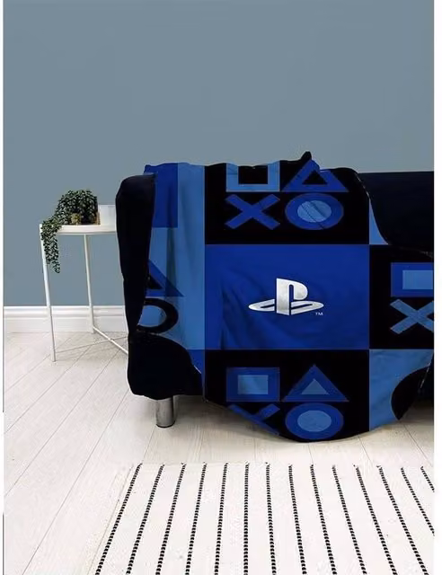Playstation Fleece Icons Blanket in Royal Blue, Crib Size