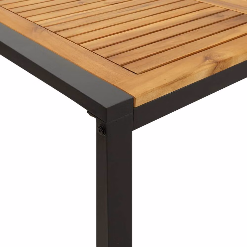 Berkfield Home Brown Acacia Wood Garden Table with U-shaped Legs W/D/H: 140 x 80 x 75 cm – 5