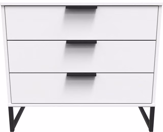 Ready Assembled 2 U Fuji 3 Drawer Chest in White