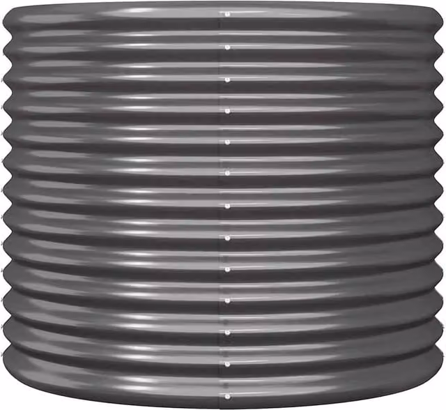 Berkfield Home Durable Powder-coated Steel Garden Planter Tub in Anthracite Grey, W/D/H: 80 x 80 x 68 cm – 1