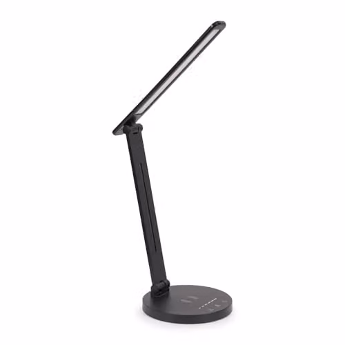 ValueLights Black Dimmable LED Task Desk Lamp with Wireless Charging and Adjustable Reading Light