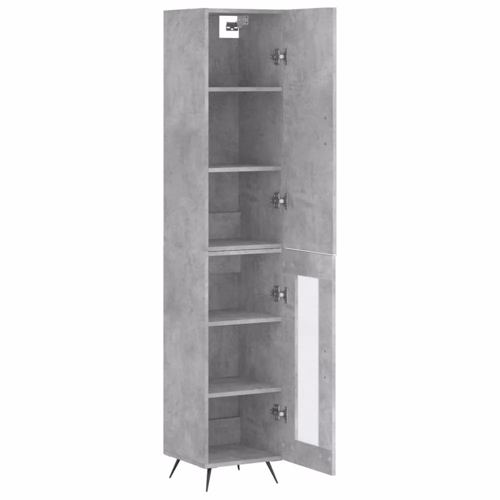 Berkfield Home Highboard in Concrete Grey, H 180 x W 34.5 x D 34 cm – 3